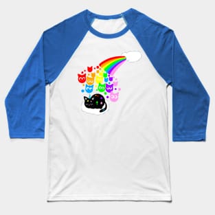 Rainbow kitty rain Baseball T-Shirt